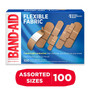 Band-Aid Brand Flexible Fabric Adhesive Bandages, Assorted Sizes, 100 Count (117178)