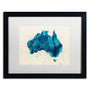 Trademark Fine Art ''Australia Paint Splashes Map 2'' by Michael Tompsett 16" x 20" White Matted Black Frame (MT0516-B1620MF)