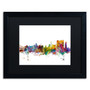 Trademark Fine Art ''Calcutta India Skyline'' by Michael Tompsett 16" x 20" Black Matted Black Frame (MT0766-B1620BMF)