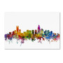 Trademark Fine Art ''Charlotte North Carolina Skyline'' by Michael Tompsett 12" x 19" Canvas Art (MT0573-C1219GG)