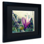 Trademark Patty Tuggle "Pink Magnolia" Art, Black Matte With Black Frame, 11" x 14" (65dcf3efe8837636b11a1773_ud)