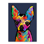 Trademark Fine Art Michael Tompsett 'Chihuahua Dog Blue' 14" x 19" Canvas Stretched Art Print (190836022953)