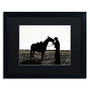 Trademark Fine Art ''Montana Horse Rancher Shadow 2'' by Preston 16" x 20" Black Matted Black Frame (EM0544-B1620BMF)