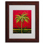 Trademark Victor Giton "Tropical Palm I" Art, White Matte With Wood Frame, 11" x 14" (65dcf41ee8837636b11a1860_ud)