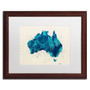 Trademark Fine Art ''Australia Paint Splashes Map 2'' by Michael Tompsett 16" x 20" White Matted Wood Frame (MT0516-W1620MF)