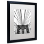 Trademark CATeyes "Brooklyn Bridge 3" Art, White Matte W/Black Frame, 16" x 20" (65dcf4d0e8837636b11a1afa_ud)
