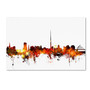 Trademark Fine Art Michael Tompsett 'Dublin Ireland Skyline Red' 12" x 19" Canvas Stretched (190836094622)