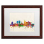 Trademark Fine Art ''Christchurch New Zealand Skyline'' by Michael Tompsett 16" x 20" Wood Frame (MT0611-W1620MF)