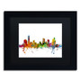 Trademark Fine Art ''Grand Rapids Michigan Skyline'' by Michael Tompsett 11" x 14" Black Matted Black Frame (MT0581-B1114BMF)