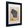 Trademark Michael Tompsett "Wisconsin Map Denim Jeans.." Art, White Matte W/Black Frame, 11" x 14" (65dcf562e8837636b11a1d86_ud)