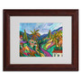 Trademark Manor Shadian "Swept Slopes" Art, White Matte W/Wood Frame, 11" x 14" (65dcf5cde8837636b11a1f7c_ud)