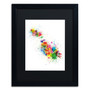 Trademark Fine Art ''Malta Map Paint Splashes'' by Michael Tompsett 16" x 20" Black Matted Black Frame (MT0508-B1620BMF)