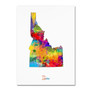 Trademark Fine Art ''Idaho Map'' by Michael Tompsett 18" x 24" Canvas Art (MT0717-C1824GG)