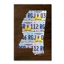 Trademark Fine Art ''Mississippi License Plate Map'' by Design Turnpike 12" x 19" Canvas Art (ALI1319-C1219GG)