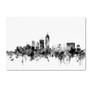 Trademark Fine Art Michael Tompsett 'Indianapolis IN Skyline B&W' 12" x 19" Canvas Stretched Art Print (190836111046)