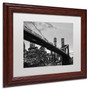 Trademark CATeyes "Brooklyn Bridge 5" Art, White Matte W/Wood Frame, 11" x 14" (65dcf62fe8837636b11a210a_ud)