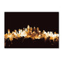 Trademark Fine Art Michael Tompsett 'Philadelphia PA Skyline Gold' 12" x 19" Canvas Stretched (190836096787)