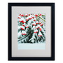 Trademark Kurt Shaffer "Winter Berries and Pine" Art, White Matte With Black Frame, 16" x 20" (65dcf6c4e8837636b11a2375_ud)