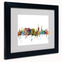 Trademark Michael Tompsett "Edinburgh Scotland Skyline II" Art, White Matte W/Black Frame, 11" x 14" (65dcf6d1e8837636b11a23ac_ud)