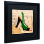 Trademark Roderick Stevens "Suede Heel Green" Art, Black Matte With Black Frame, 16" x 16" (65dcf6dee8837636b11a23ea_ud)