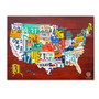 Trademark Fine Art ''License Plate Map USA'' by Design Turnpike 14" x 19" Canvas Art (ALI1245-C1419GG)