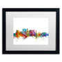 Trademark Fine Art ''Cape Town South Africa Skyline'' by Michael Tompsett 16" x 20" White Matted Black Frame (MT0769-B1620MF)