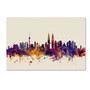 Trademark Fine Art Michael Tompsett 'Kuala Lumpur Malaysia Skyline' 12" x 19" Canvas Stretched Art Print (190836031412)