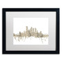 Trademark Fine Art ''Pittsburgh Skyline Sheet Music'' by Michael Tompsett 16" x 20" White Matted Black Frame (MT0827-B1620MF)
