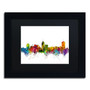 Trademark Fine Art ''Fresno California Skyline'' by Michael Tompsett 11" x 14" Black Matted Black Frame (MT0591-B1114BMF)