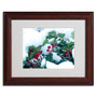 Trademark Kurt Shaffer "Holly in the Snow" Art, White Matte With Wood Frame, 11" x 14" (65dcf804e8837636b11a28ff_ud)