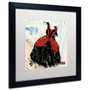Trademark Roderick Stevens "Black n Red Swirls" Art, White Matte With Black Frame, 16" x 16" (65dcf804e8837636b11a2900_ud)