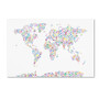 Trademark Fine Art ''Music Notes Map of the World'' by Michael Tompsett 16" x 24" Canvas Art (MT0723-C1624GG)