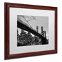 Trademark CATeyes "Brooklyn Bridge 5" Art, White Matte W/Wood Frame, 16" x 20" (65dcf848e8837636b11a2a36_ud)