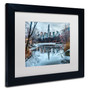 Trademark David Ayash "Frozen Central Park Lake I" Art, White Matte With Black Frame, 11" x 14" (65dcf862e8837636b11a2aae_ud)