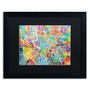 Trademark Fine Art ''Rome Italy Street Map II'' by Michael Tompsett 16" x 20" Black Matted Black Frame (MT0853-B1620BMF)