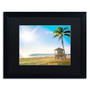 Trademark Fine Art ''Florida Beach Palm'' by Preston 16" x 20" Black Matted Black Frame (EM0521-B1620BMF)