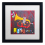 Trademark Fine Art ''Jazz Trumpet'' by Design Turnpike 16" x 16" White Matted Black Frame (ALI1269-B1616MF)