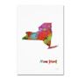 Trademark Fine Art Marlene Watson 'New Mexico State Map-1' 12" x 19" Canvas Stretched (190836216628)