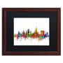 Trademark Fine Art ''Aberdeen Scotland Skyline II'' by Michael Tompsett 16" x 20" Black Matted Wood Frame (MT0794-W1620BMF)