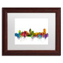 Trademark Fine Art ''Fresno California Skyline'' by Michael Tompsett 11" x 14" White Matted Wood Frame (MT0591-W1114MF)