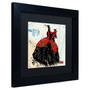 Trademark Roderick Stevens "Black n Red Swirls" Art, Black Matte With Black Frame, 11" x 11" (65dcf93de8837636b11a2ebf_ud)