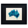 Trademark Fine Art ''Australia Paint Splashes Map 2'' by Michael Tompsett 16" x 20" Black Matted Black Frame (MT0516-B1620BMF)