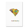 Trademark Fine Art Marlene Watson 'Rhode Island State Map-1' 12" x 19" Canvas Stretched (190836217748)