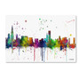Trademark Fine Art Marlene Watson 'Chicago Illinois Skyline Mclr-1' 12" x 19" Canvas Stretched Art Print (190836202904)