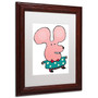 Trademark Carla Martell "Happy Mr. Mouse" Art, White Matte W/Wood Frame, 11" x 14" (65dcf9abe8837636b11a30b4_ud)