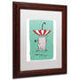 Trademark Carla Martell "Upside Down Animal" Art, White Matte W/Wood Frame, 11" x 14" (65dcf9cce8837636b11a3153_ud)