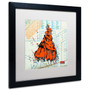Trademark Roderick Stevens "Shoulder Dress Orange n Black" Art, White Matte W/Black Frame, 16" x 16" (65dcf9fce8837636b11a3241_ud)