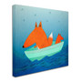 Trademark Carla Martell "Fox in a Boat" Gallery-Wrapped Canvas Art, 18" x 18" (65dcfa5de8837636b11a3406_ud)