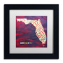 Trademark Fine Art ''Florida License Plate'' by Design Turnpike 11" x 11" White Matted Black Frame (ALI1267-B1111MF)