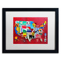 Trademark Fine Art ''License Plate Map Miniature'' by Design Turnpike 16" x 20" White Matted Black Frame (ALI1257-B1620MF)